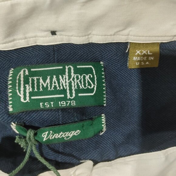 Brand New Gitman Bros Vintage Men's Button Shirt Blue Size XXL - Picture 2 of 4